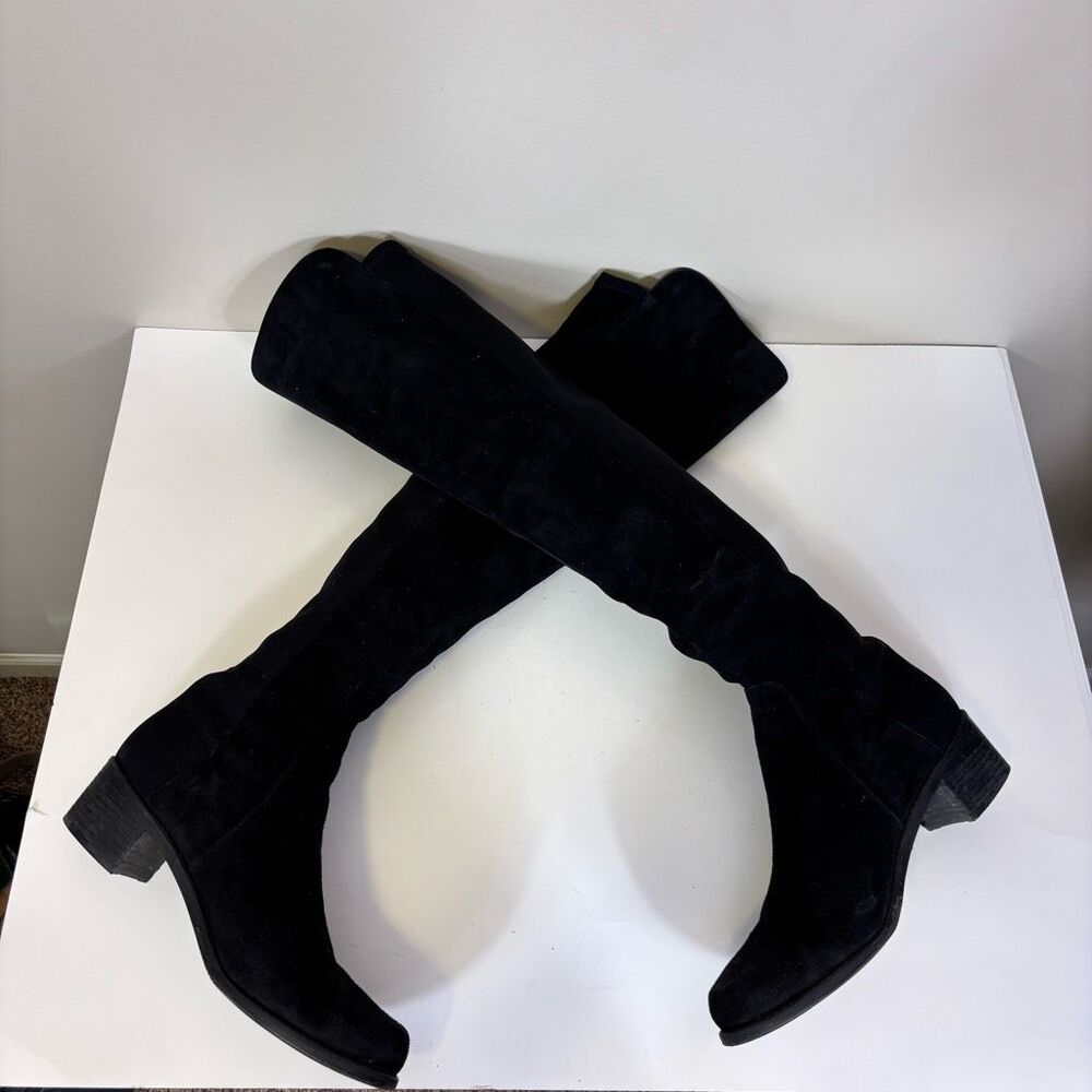 Stuart Weitzman Black Suede Over The Knee‎ Tall Boots Size 8.5 - Picture 9 of 11